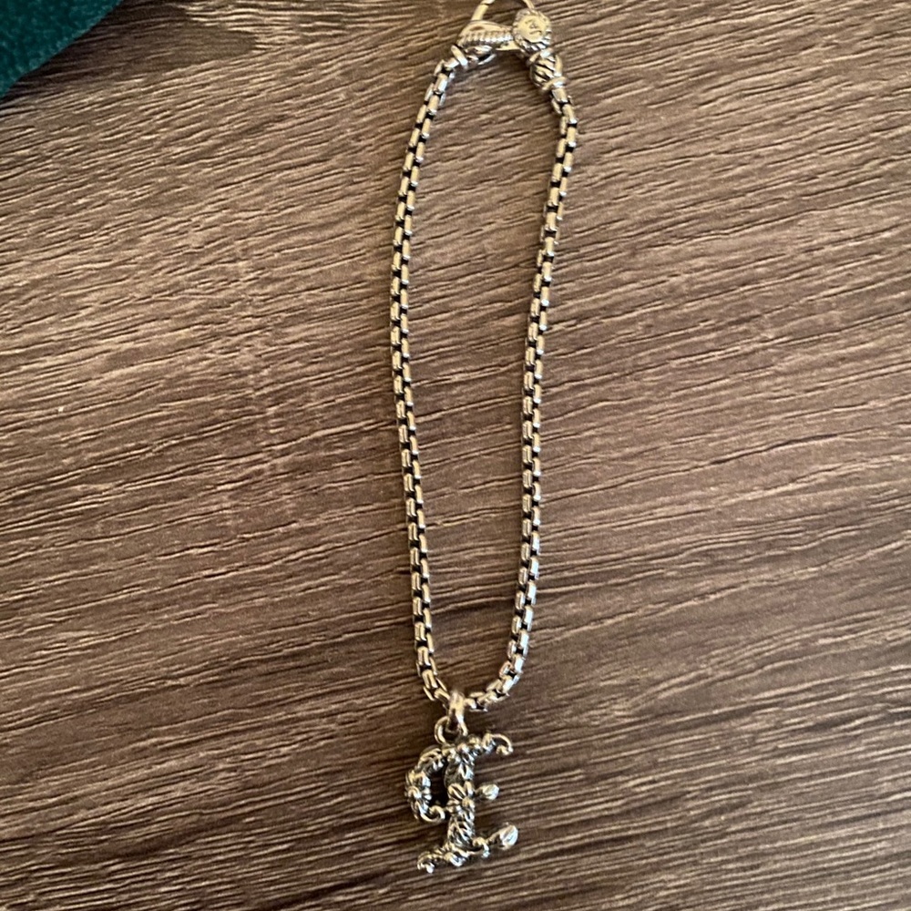 JAI Sterling Silver 2.7mm box initial bracelet